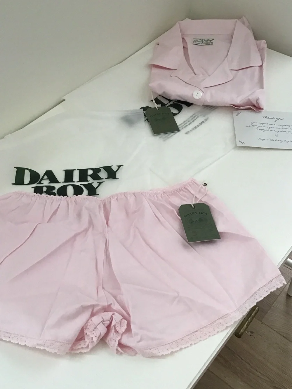 Dairy Boy Sleep Set country club blush – shorts & top szS